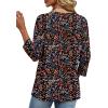 image:imageXIEERDUO 34 Length Sleeve Womens Tops V Neck T Shirts Summer Clothes Basic Blouses Dressy Casual 2026 Spring OutfitsPatternedblack Floral