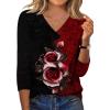 image:imageXIEERDUO 34 Length Sleeve Womens Tops V Neck T Shirts Summer Clothes Basic Blouses Dressy Casual 2026 Spring OutfitsPatternedflower