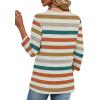 image:imageXIEERDUO 34 Length Sleeve Womens Tops V Neck T Shirts Summer Clothes Basic Blouses Dressy Casual 2026 Spring OutfitsPatternedmulticolor Stripe