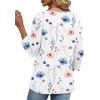 image:imageXIEERDUO 34 Length Sleeve Womens Tops V Neck T Shirts Summer Clothes Basic Blouses Dressy Casual 2026 Spring OutfitsPatternedwhite Floral