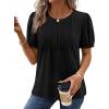 image:imageXIEERDUO Womens Tops Summer Short Sleeve Sweater Dressy Casual Blouses Business Trendy Tunic Shirts Fashion Clothes 2026Black