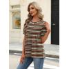 image:imageXIEERDUO Womens Tops Summer Short Sleeve Sweater Dressy Casual Blouses Business Trendy Tunic Shirts Fashion Clothes 2026Black White Trim
