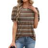 image:imageXIEERDUO Womens Tops Summer Short Sleeve Sweater Dressy Casual Blouses Business Trendy Tunic Shirts Fashion Clothes 2026Black White Trim
