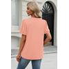 image:imageXIEERDUO Womens Tops Summer Short Sleeve Sweater Dressy Casual Blouses Business Trendy Tunic Shirts Fashion Clothes 2026Coral