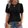 image:imageXIEERDUO Womens Tops Summer Short Sleeve Sweater Dressy Casual Blouses Business Trendy Tunic Shirts Fashion Clothes 2026Black