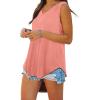 image:imageWomens Summer Tops V Neck Tank Tops Plain Casual Soft Sleeveless Tops Pink L