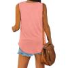 image:imageWomens Summer Tops V Neck Tank Tops Plain Casual Soft Sleeveless Tops Pink L