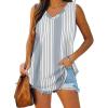 image:imageWomens Tank Tops Loose Fit V Neck Workout Casual Summer Fashion Tops Stripe L