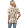 image:imageWomens Short Sleeve Tops Dressy Casual V Neck Oversized Summer Trendy Shirts Business Work BlousesApricot Print