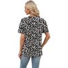 image:imageWomens Short Sleeve Tops Dressy Casual V Neck Oversized Summer Trendy Shirts Business Work BlousesBlack Flower