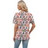 image:imageWomens Short Sleeve Tops Dressy Casual V Neck Oversized Summer Trendy Shirts Business Work BlousesWhite Patterned Flower