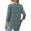 image:imageXIEERDUO 34 Length Sleeve Tops for Women 2026 Crewneck Casual Pleated Tunic Tops Shirts BlousesFblue Floral