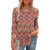 image:imageXIEERDUO 34 Length Sleeve Tops for Women 2026 Crewneck Casual Pleated Tunic Tops Shirts BlousesFboho