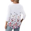 image:imageXIEERDUO 34 Length Sleeve Tops for Women 2026 Crewneck Casual Pleated Tunic Tops Shirts BlousesFdandelion