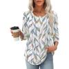 image:imageXIEERDUO 34 Length Sleeve Tops for Women 2026 Crewneck Casual Pleated Tunic Tops Shirts BlousesFleaf