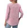 image:imageXIEERDUO 34 Length Sleeve Tops for Women 2026 Crewneck Casual Pleated Tunic Tops Shirts BlousesFpink Leopard