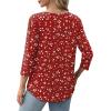 image:imageXIEERDUO 34 Length Sleeve Tops for Women 2026 Crewneck Casual Pleated Tunic Tops Shirts BlousesFspotted Red