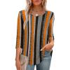 image:imageXIEERDUO 34 Length Sleeve Tops for Women 2026 Crewneck Casual Pleated Tunic Tops Shirts BlousesFstriped Dots