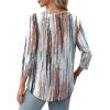 image:imageXIEERDUO 34 Length Sleeve Tops for Women 2026 Crewneck Casual Pleated Tunic Tops Shirts BlousesFtie Dye