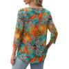 image:imageXIEERDUO 34 Length Sleeve Tops for Women 2026 Crewneck Casual Pleated Tunic Tops Shirts BlousesFtropical Sunset Grove
