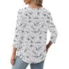 image:imageXIEERDUO 34 Length Sleeve Tops for Women 2026 Crewneck Casual Pleated Tunic Tops Shirts BlousesFwhite Floral
