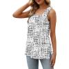 image:imageXIEERDUO Summer Tank Tops for Women Square Neck Loose Fit Casual Fashion Flowy SleevelessBlack Gray Dots