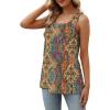 image:imageXIEERDUO Summer Tank Tops for Women Square Neck Loose Fit Casual Fashion Flowy SleevelessOrange Print