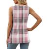 image:imageXIEERDUO Summer Tank Tops for Women Square Neck Loose Fit Casual Fashion Flowy SleevelessPink Gray Grid