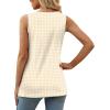 image:imageXIEERDUO Summer Tank Tops for Women Square Neck Loose Fit Casual Fashion Flowy SleevelessWhite Checkered