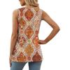 image:imageXIEERDUO Summer Tank Tops for Women Square Neck Loose Fit Casual Fashion Flowy SleevelessYelloworange Print