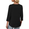 image:imageXIEERDUO Womens 34 Sleeve Tops 2026 VNeck Summer Outfits Casual Pleated Shirts Blouses Beach Vacation Spring ClothesAblack