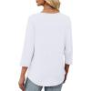 image:imageXIEERDUO Womens 34 Sleeve Tops 2026 VNeck Summer Outfits Casual Pleated Shirts Blouses Beach Vacation Spring ClothesAwhite