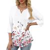 image:imageXIEERDUO Womens 34 Sleeve Tops 2026 VNeck Summer Outfits Casual Pleated Shirts Blouses Beach Vacation Spring ClothesFdandelion