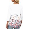 image:imageXIEERDUO Womens 34 Sleeve Tops 2026 VNeck Summer Outfits Casual Pleated Shirts Blouses Beach Vacation Spring ClothesFdandelion