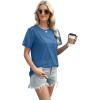 image:imageXIEERDUO Womens Summer Tops 2026 Pleated Round Neck Short Sleeve Shirts Business CasualBlue