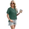 image:imageXIEERDUO Womens Summer Tops 2026 Pleated Round Neck Short Sleeve Shirts Business CasualGreen