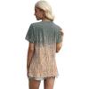 image:imageXIEERDUO Womens Summer Tops 2026 Pleated Round Neck Short Sleeve Shirts Business CasualZ Grey Coral