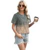 image:imageXIEERDUO Womens Summer Tops 2026 Pleated Round Neck Short Sleeve Shirts Business CasualZ Grey Coral