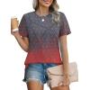 image:imageXIEERDUO Womens Summer Tops 2026 Pleated Round Neck Short Sleeve Shirts Business CasualZ Tiedye B
