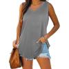 image:imageTank Tops for Women V Neck Cute Sleeveless Sexy Plain Workout Tops Grey M