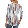 image:imageXIEERDUO 34 Length Sleeve Womens Tops Round Neck Casual Tunic Tops Basic Pleated Shirts Loose Fit 2026Patternedbrown Printed