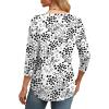 image:imageXIEERDUO 34 Length Sleeve Womens Tops Round Neck Casual Tunic Tops Basic Pleated Shirts Loose Fit 2026Patternedlove Print