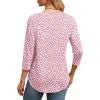 image:imageXIEERDUO 34 Length Sleeve Womens Tops Round Neck Casual Tunic Tops Basic Pleated Shirts Loose Fit 2026Patternedpink Dot