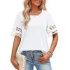 image:imageXIEERDUO Women Blouses Dressy Casual Summer Tops Color Block Short Sleeve Shirts Fashion Business Casual OutfitsA White