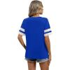 image:imageXIEERDUO Women Blouses Dressy Casual Summer Tops Color Block Short Sleeve Shirts Fashion Business Casual OutfitsBlue