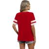 image:imageXIEERDUO Women Blouses Dressy Casual Summer Tops Color Block Short Sleeve Shirts Fashion Business Casual OutfitsRed
