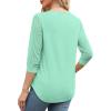 image:imageXIEERDUO 34 Length Sleeve Womens Tops VNeck Lace Tunic Tops Business Casual Outfits Work Blouses Dressy 2026Aqua