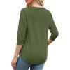 image:imageXIEERDUO 34 Length Sleeve Womens Tops VNeck Lace Tunic Tops Business Casual Outfits Work Blouses Dressy 2026Army Green
