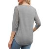 image:imageXIEERDUO 34 Length Sleeve Womens Tops VNeck Lace Tunic Tops Business Casual Outfits Work Blouses Dressy 2026Grey