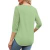 image:imageXIEERDUO 34 Length Sleeve Womens Tops VNeck Lace Tunic Tops Business Casual Outfits Work Blouses Dressy 2026Light Green